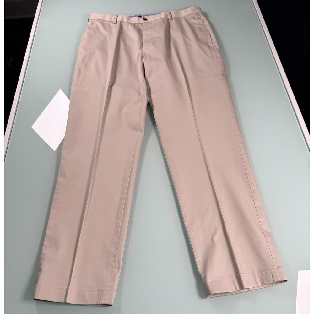 Brooks Brothers Clark Chino Pants Men's 37x32 Khaki Flat Front Preppy